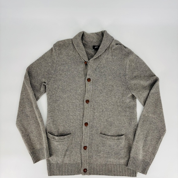 Pre-Owned Men's H&M Grey Cardigan Sweater Size M Button-Up Knit Casual! - Picture 5 of 5